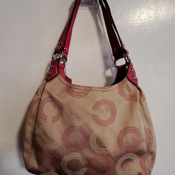 Coach handbag 👜 pink and beige - Picture 2 of 14